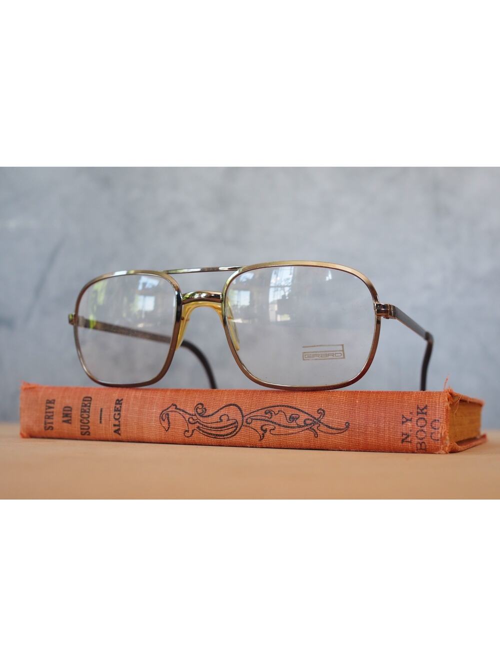 Vintage 1970s France Aviator Eyeglasses Pilot NOS Retro Nerd Preppy silver Tone